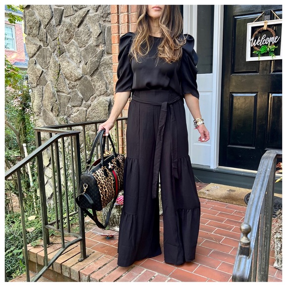 Fabulous Boho Extra Wide Leg Ribbon Pants - Picture 5 of 7